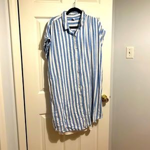 White & blue Striped Dress